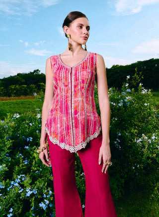 Daisy fuschia kurta and sharara set