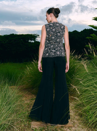 Dafna black jacket and sharara set