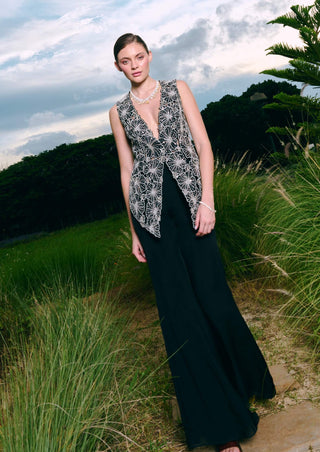 Dafna black jacket and sharara set