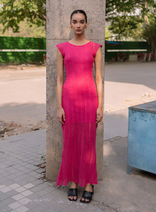 Meko Studio-Bright Pink Amelia Dress-INDIASPOPUP.COM