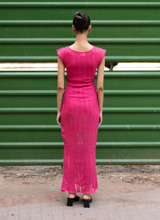 Meko Studio-Bright Pink Amelia Dress-INDIASPOPUP.COM