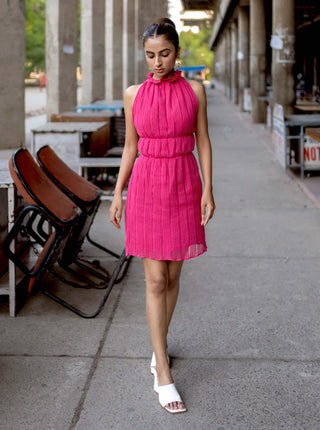 Meko Studio-Bright Pink Mia Dress-INDIASPOPUP.COM