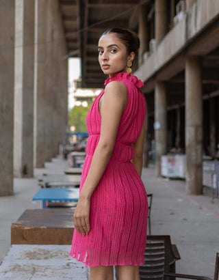 Meko Studio-Bright Pink Mia Dress-INDIASPOPUP.COM