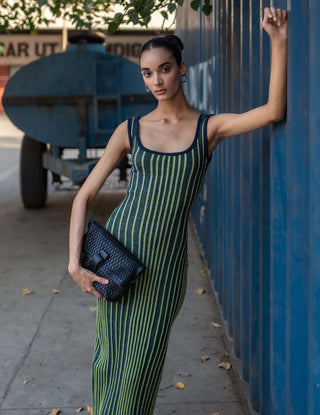 Meko Studio-Blue Green Emily Dress-INDIASPOPUP.COM