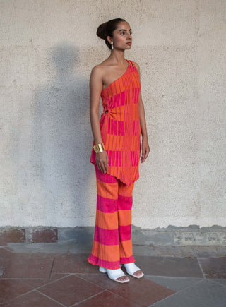 Meko Studio-Pink Orange Sadie Dress And Pants-INDIASPOPUP.COM