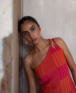 Meko Studio-Pink Orange Sadie Dress And Pants-INDIASPOPUP.COM