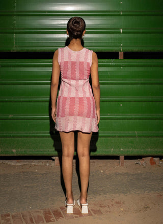 Meko Studio-White Pink Bella Short Dress-INDIASPOPUP.COM