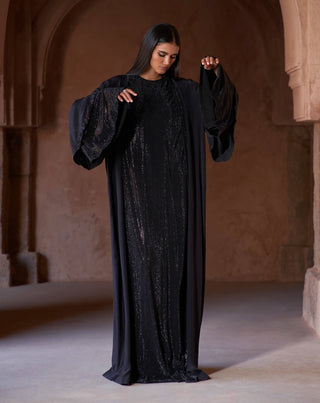 Zafirah black abaya and jacket