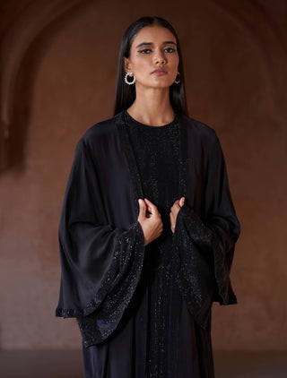 Zafirah black abaya and jacket