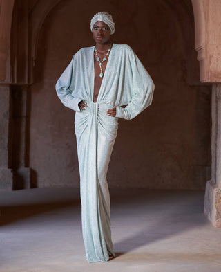 Taleemah mint green gown