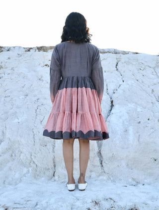 The Loom Art-Sandstone Ombre Dyed Dress-INDIASPOPUP.COM