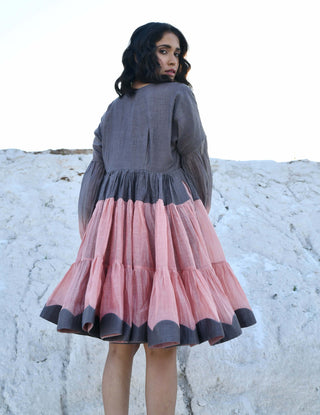 The Loom Art-Sandstone Ombre Dyed Dress-INDIASPOPUP.COM