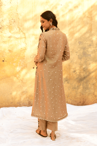Niti Bothra-Ivory Orchid Kurta And Pants-INDIASPOPUP.COM