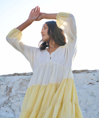 The Loom Art-Dreamy Caramel Yellow Dress-INDIASPOPUP.COM