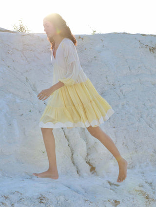 The Loom Art-Dreamy Caramel Yellow Dress-INDIASPOPUP.COM
