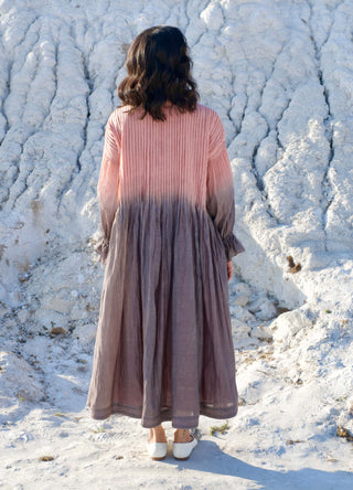 The Loom Art-Sunset Shore Salmon Gray Dress-INDIASPOPUP.COM