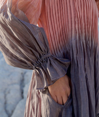 The Loom Art-Sunset Shore Salmon Gray Dress-INDIASPOPUP.COM