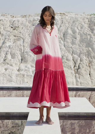The Loom Art-Tulip Rogue Pink Dress-INDIASPOPUP.COM