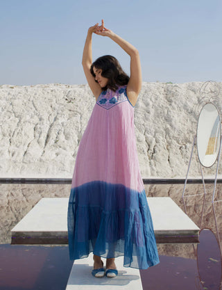 The Loom Art-Aster Bloom Lilac Dress-INDIASPOPUP.COM