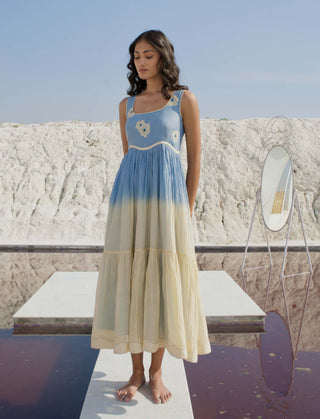 The Loom Art-Marine Sun Blue Dress-INDIASPOPUP.COM