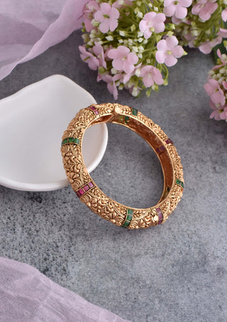 Swabhimann Jewellery-Multicolour Gold Tone Kada-INDIASPOPUP.COM