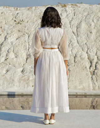 The Loom Art-Lily Bloom White Dress-INDIASPOPUP.COM