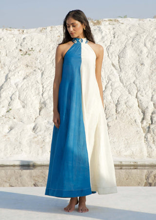 The Loom Art-Morning Sky Blue Dress-INDIASPOPUP.COM
