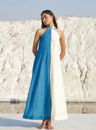 The Loom Art-Morning Sky Blue Dress-INDIASPOPUP.COM