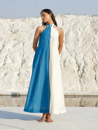 The Loom Art-Morning Sky Blue Dress-INDIASPOPUP.COM
