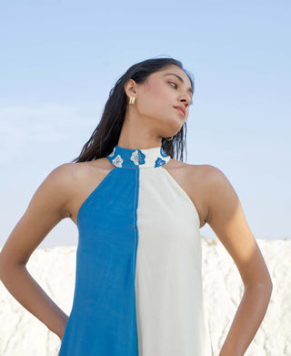 The Loom Art-Morning Sky Blue Dress-INDIASPOPUP.COM