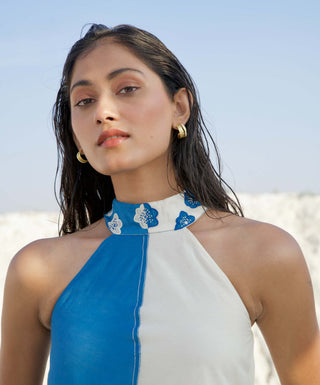 The Loom Art-Morning Sky Blue Dress-INDIASPOPUP.COM