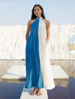 The Loom Art-Morning Sky Blue Dress-INDIASPOPUP.COM