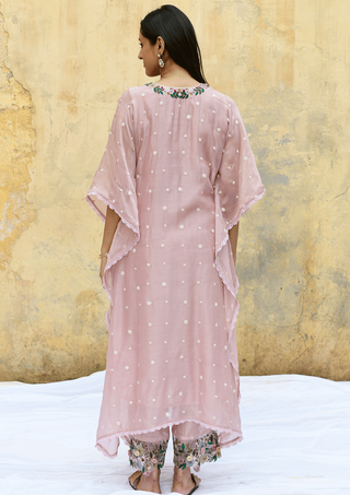 Niti Bothra-Pink Orchid Long Kaftan-INDIASPOPUP.COM