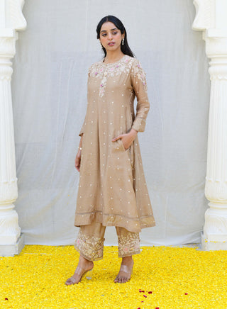 Niti Bothra-Ivory Long Kurta And Pants-INDIASPOPUP.COM