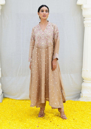 Niti Bothra-Ivory Reef Frockstyle Kurta And Pants-INDIASPOPUP.COM