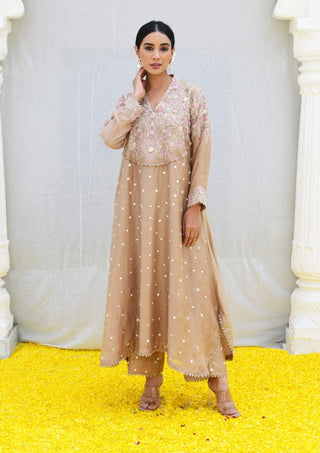 Niti Bothra-Ivory Reef Frockstyle Kurta And Pants-INDIASPOPUP.COM