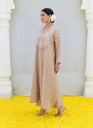 Niti Bothra-Ivory Reef Frockstyle Kurta And Pants-INDIASPOPUP.COM