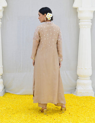 Niti Bothra-Ivory Reef Frockstyle Kurta And Pants-INDIASPOPUP.COM