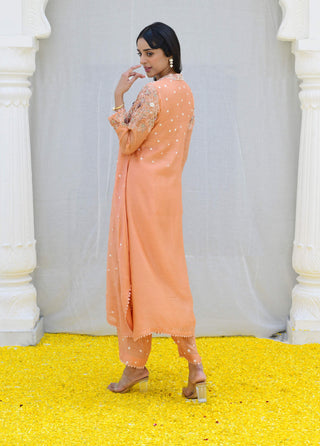 Niti Bothra-Peach Reef Kurta And Palazzo-INDIASPOPUP.COM