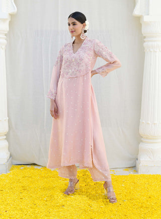 Niti Bothra-Pink Reef Kurta And Palazzo-INDIASPOPUP.COM