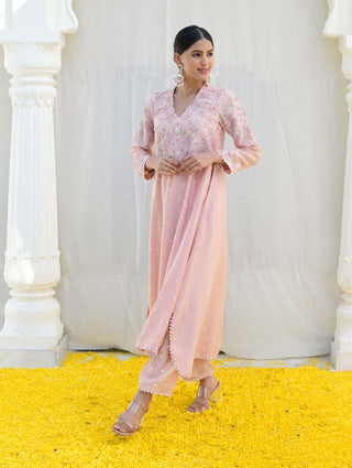 Niti Bothra-Pink Reef Kurta And Palazzo-INDIASPOPUP.COM