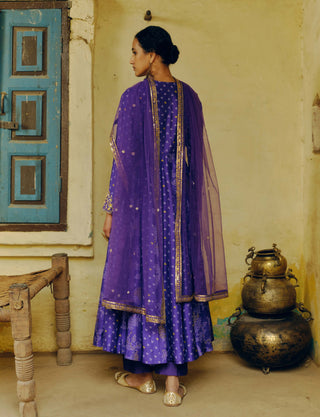 Iris Purple Anarkali Set by Drishti & Zahabia available on Indiaspopup.com