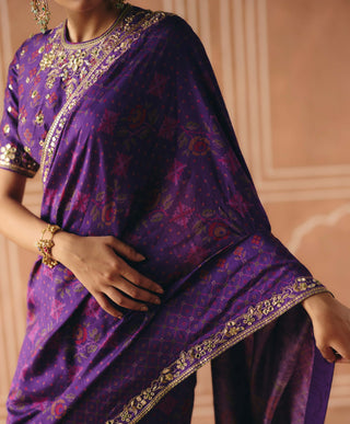 Imperial violet sari and blouse