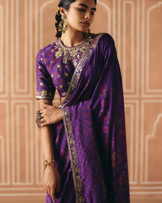 Imperial violet sari and blouse