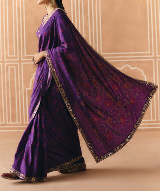 Imperial violet sari and blouse