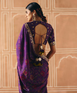 Imperial violet sari and blouse