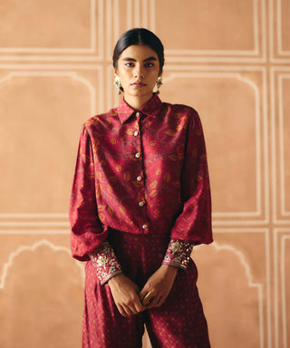 Berry plum shirt and trouser