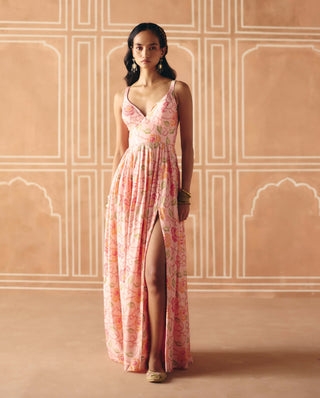 Blush pink maxi dress