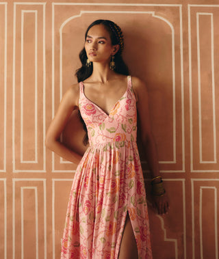 Blush pink maxi dress