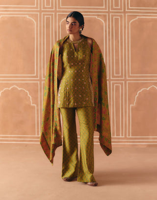 Parrot green tunic set